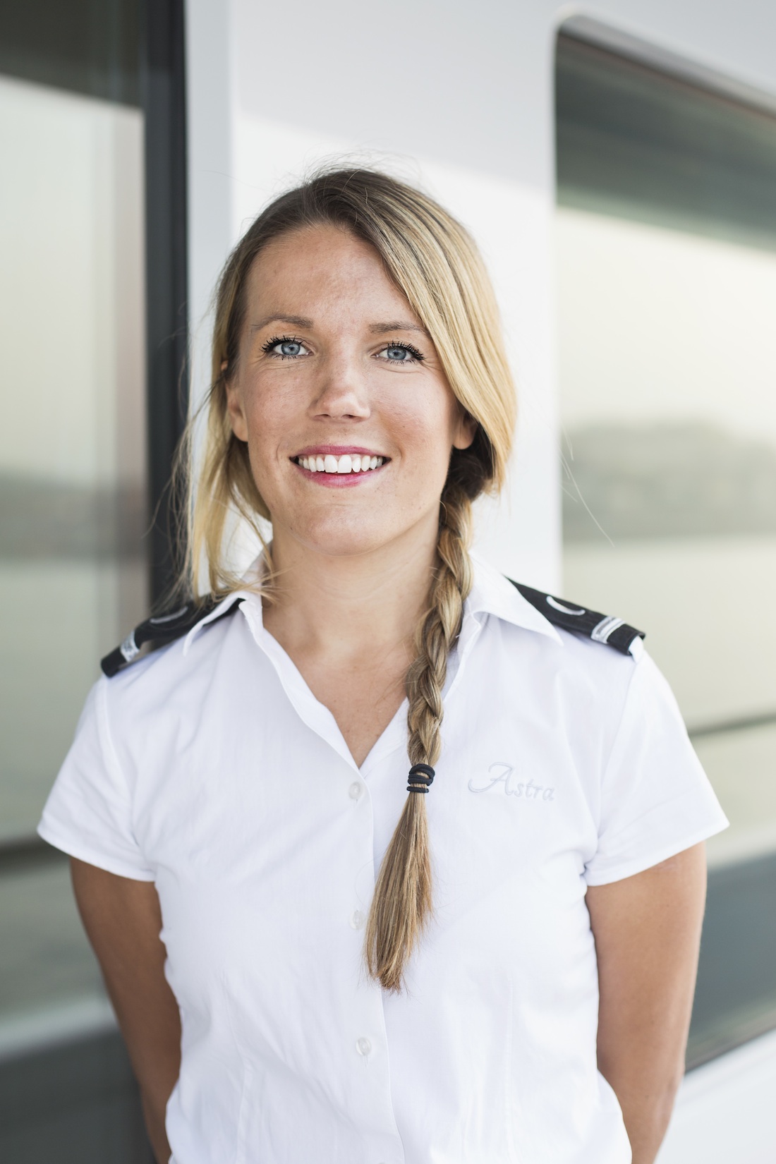 Malin in yacht uniform